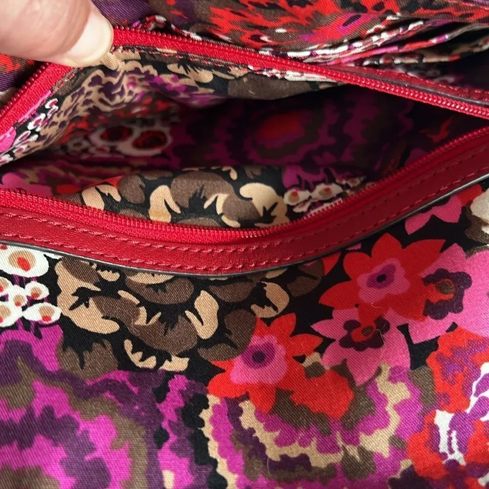 Vera Bradley Harper Leather Envelope Shoulder ClutchTango Red